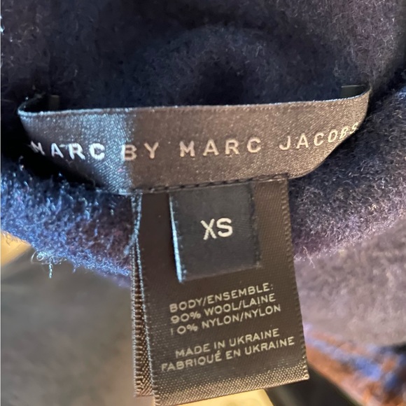 Marc by Marc Jacobs Gable blue gray reversible plaid wool blend jacket. XS/S - Picture 3 of 4